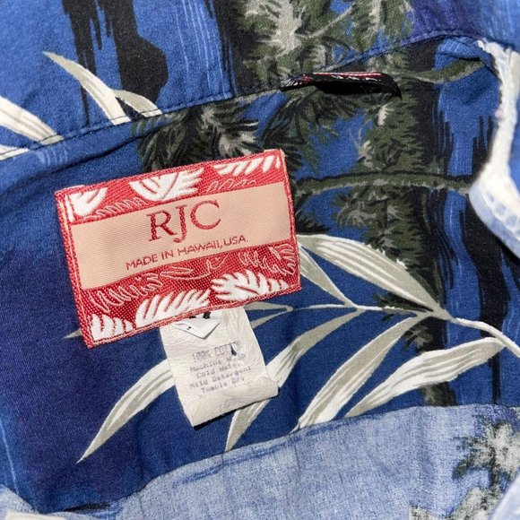 RJC Vintage 1990's Hawaiian Blue Shirt M - Picture 9 of 10